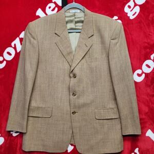Biltmore 40R Sport Coat Blazer 100% Wool Brown Houndstooth 3 Button Mens